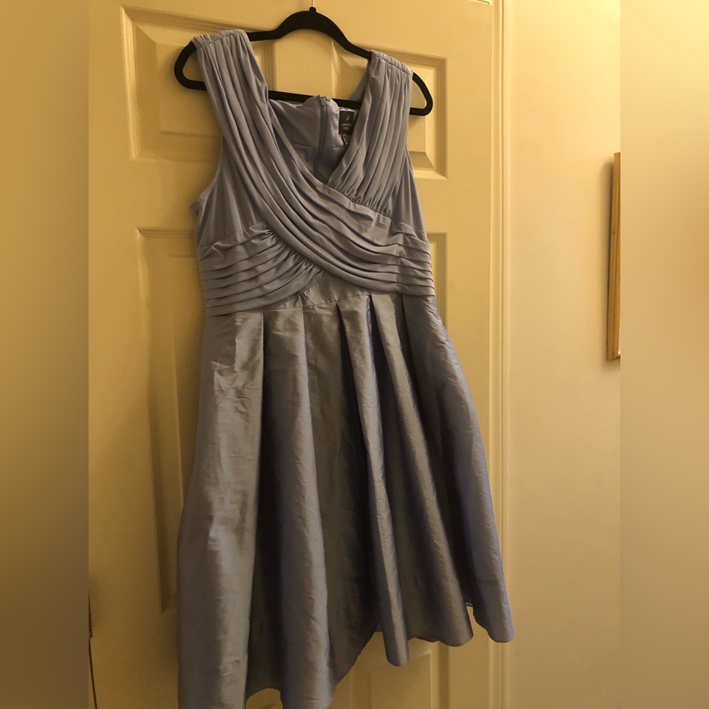 Adrianna Papell Tafetta Fit & Flare, Sz 16, Steel Blue